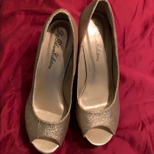 Glittered gold heels